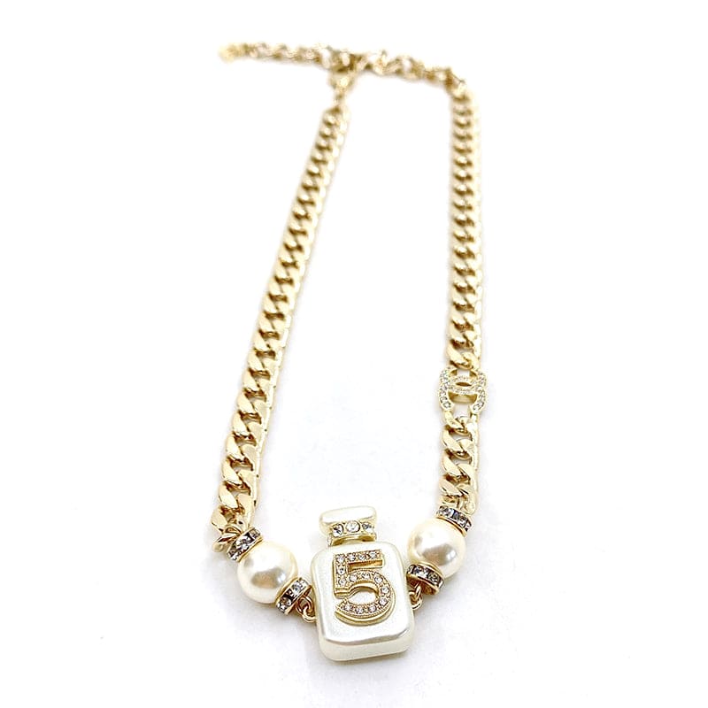 18K  Chanel No. 5 Perfume Bottle Pendant Necklace