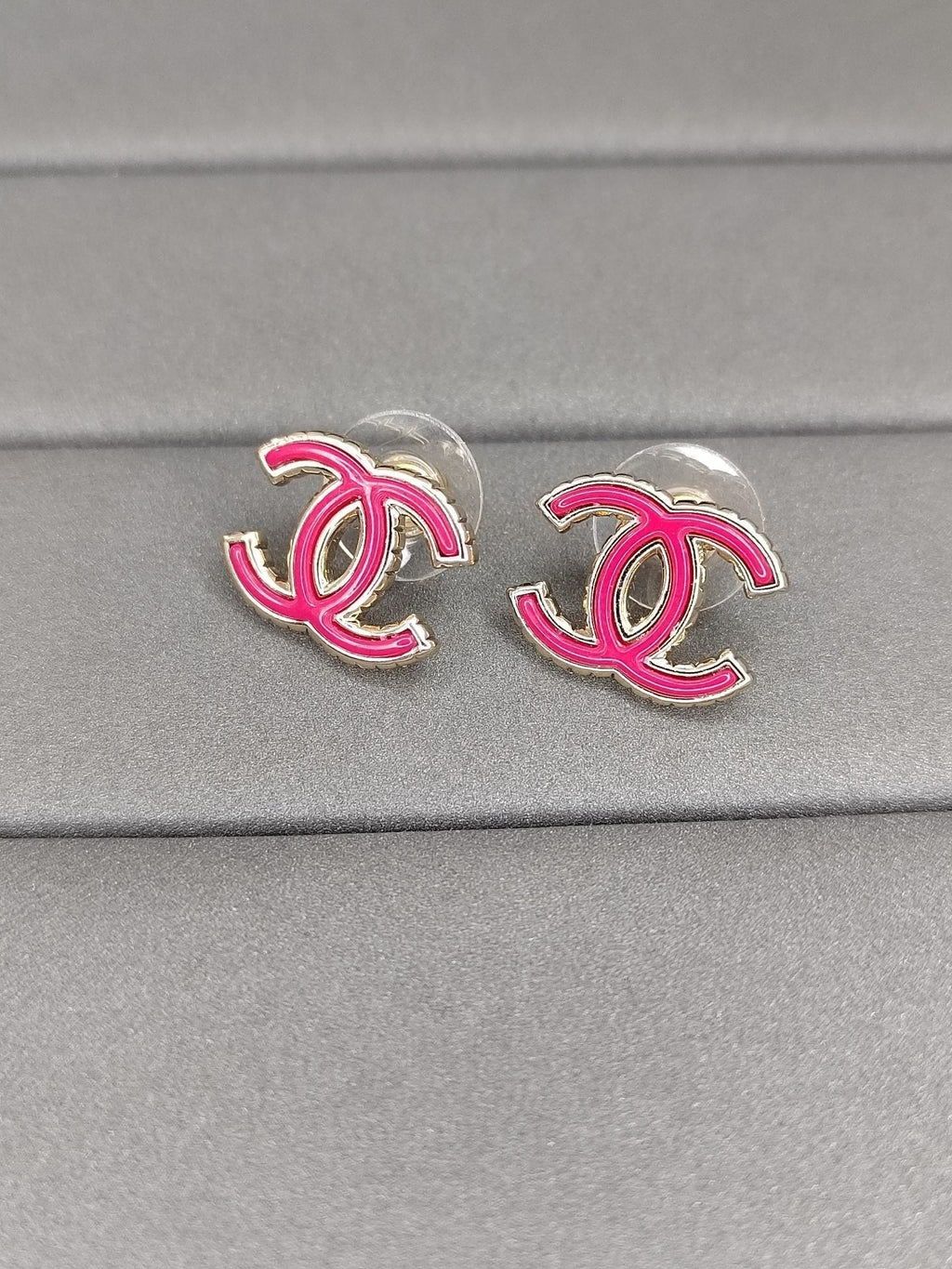 18K  Chanel Pink Earrings