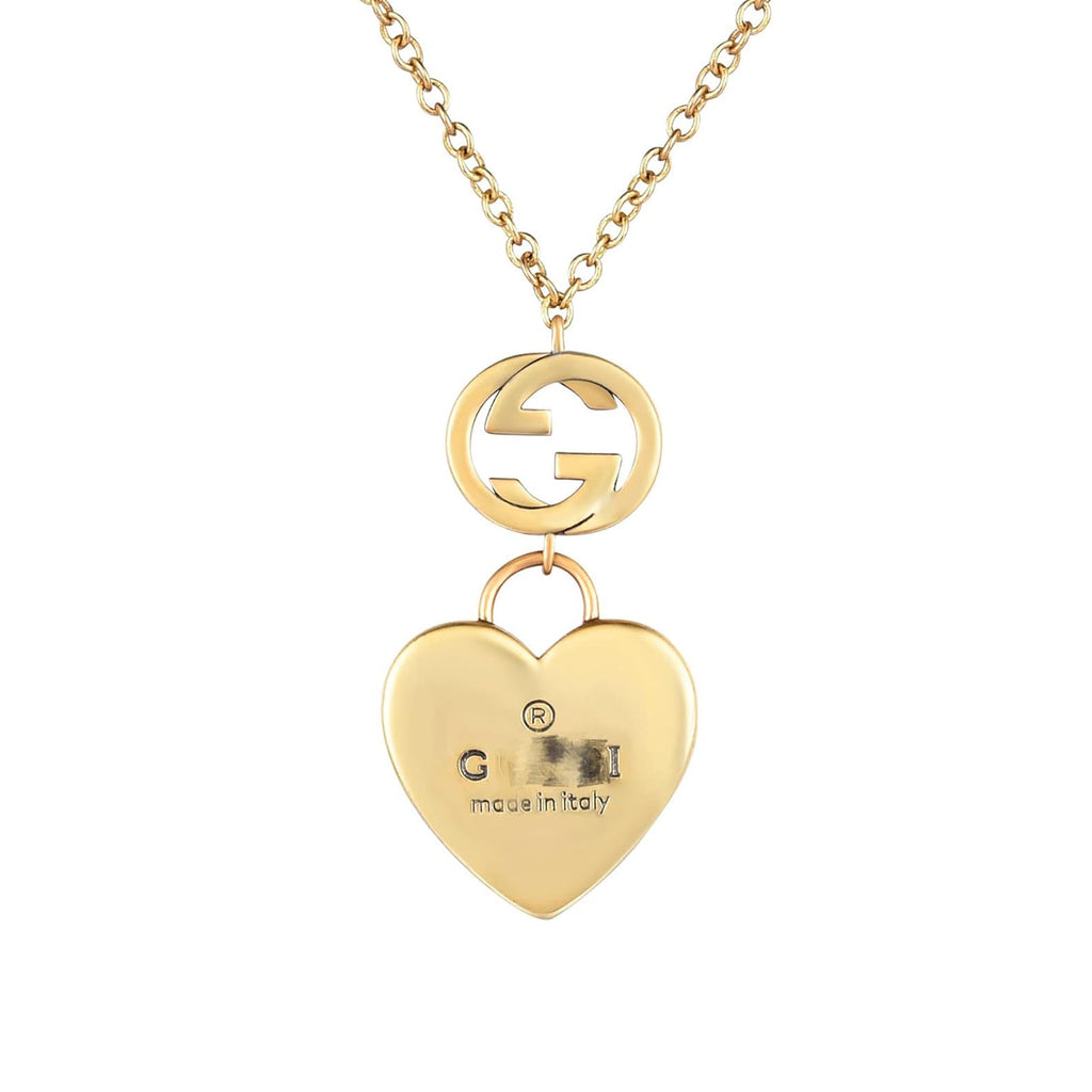 18K Double Gucci Heart Pendant Necklace