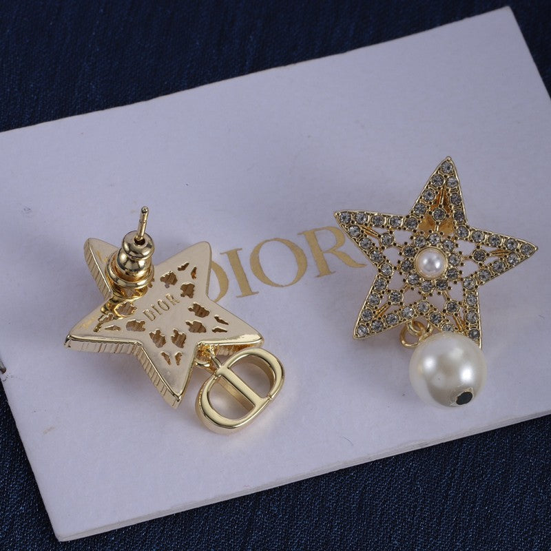 18K Dior Star Diamond Earrings