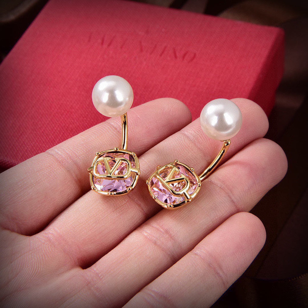 18K Valentino Crystal Earrings