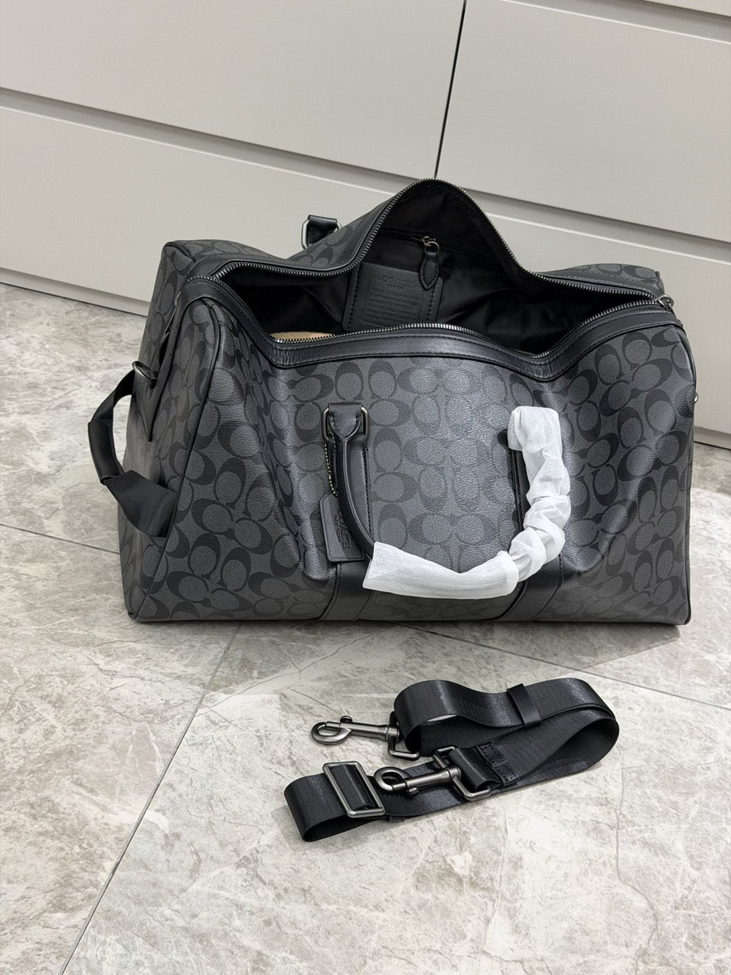 Coach C-Pattern Travel Duffel Bag — detail