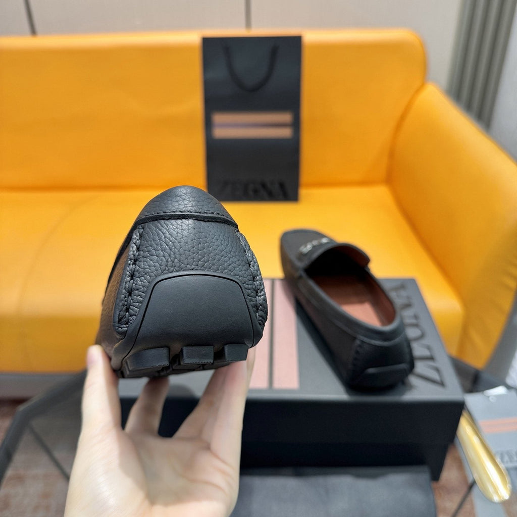 Zegna Men's Black Bit Driving Loafers — detail