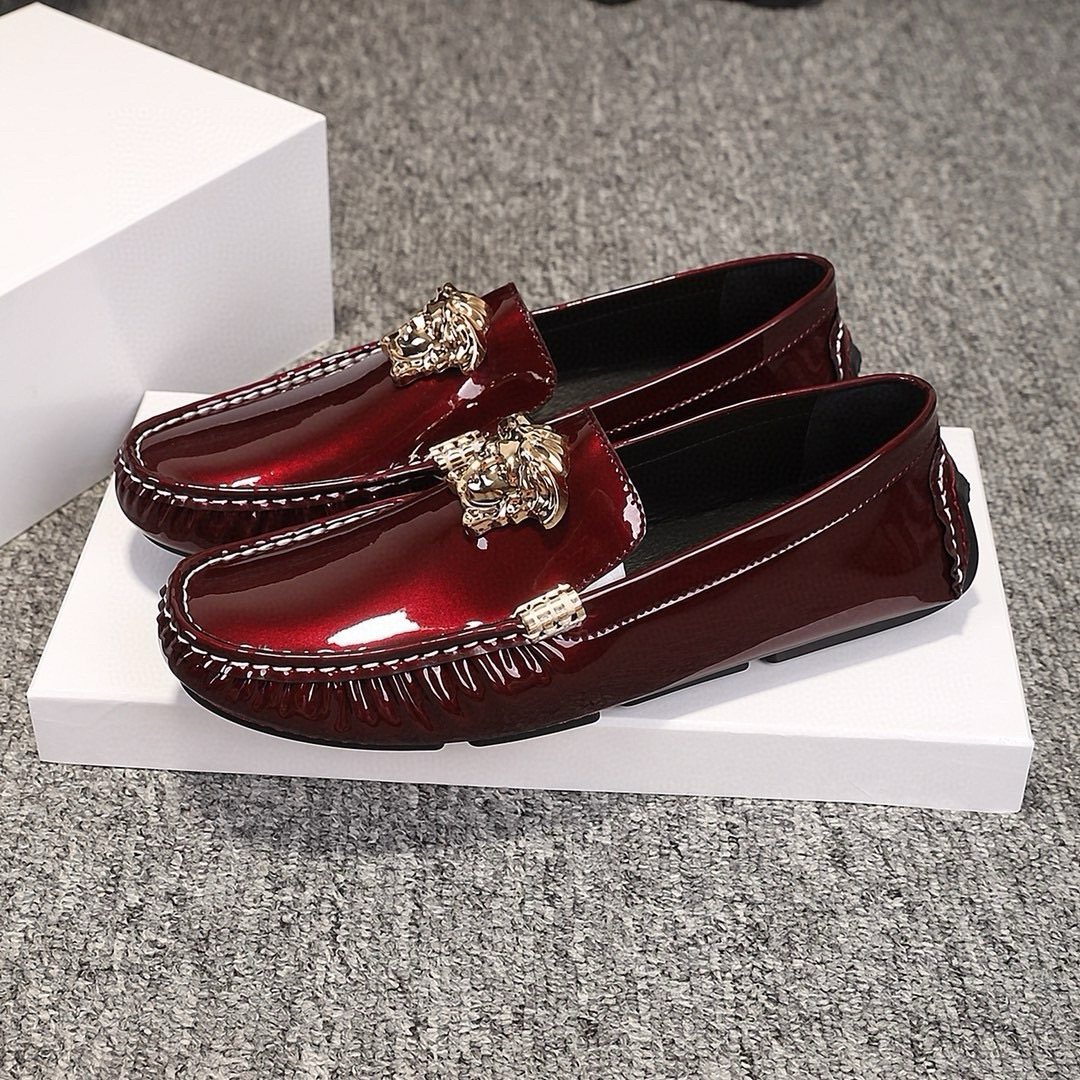 Versace Burgundy Ornament Loafers — hero