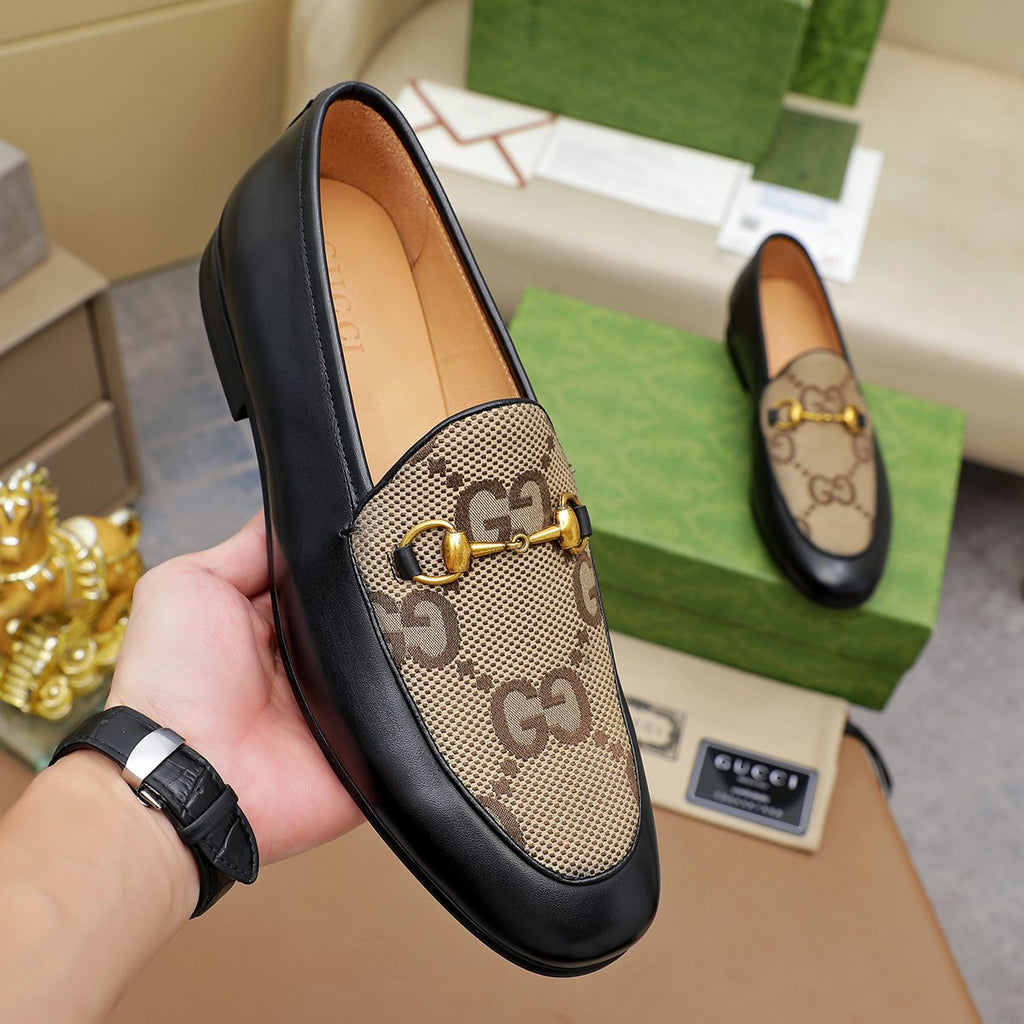 Gucci Patterned Horsebit Loafers — model
