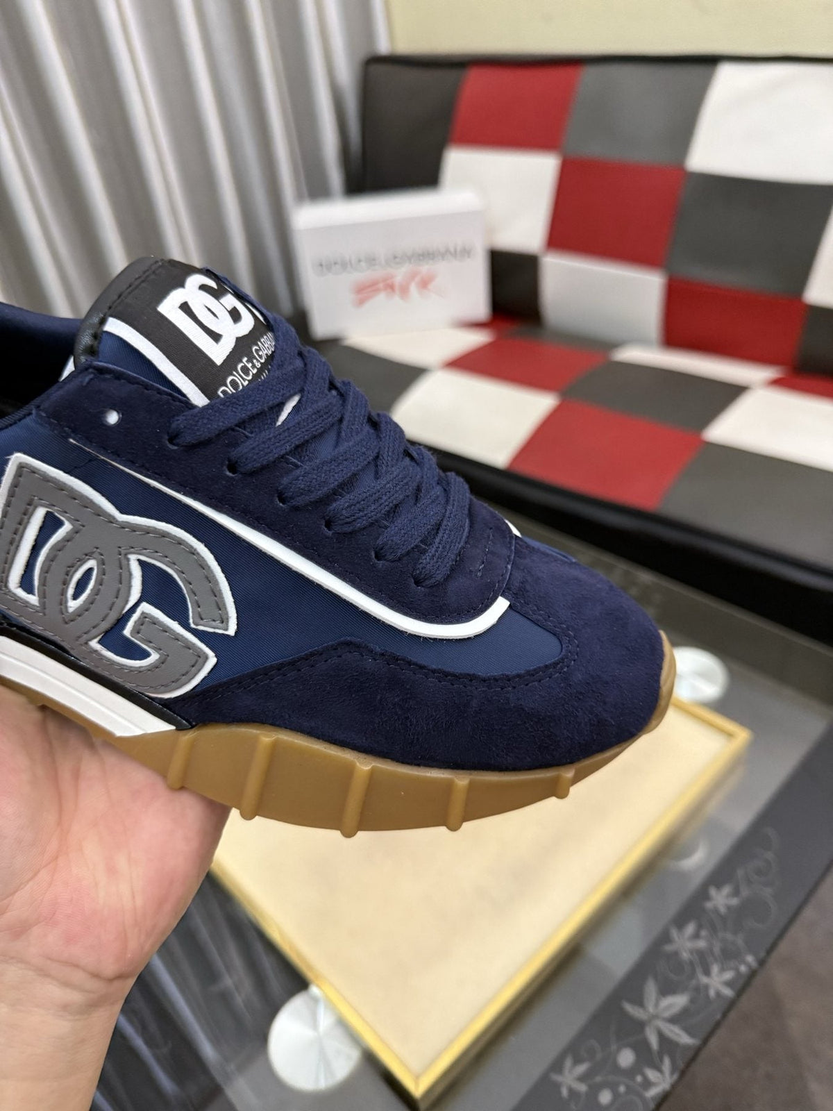 Dolce & Gabbana Navy Gum-Sole Sneakers — model
