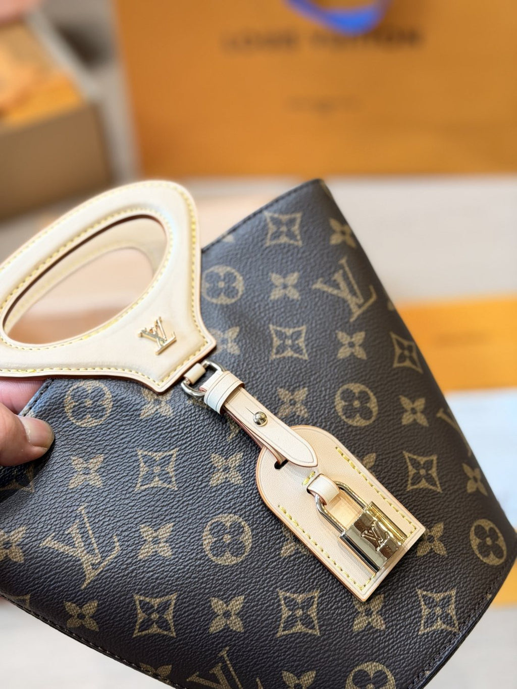 Louis Vuitton Rivage BB Monogram Top-Handle Bag — front
