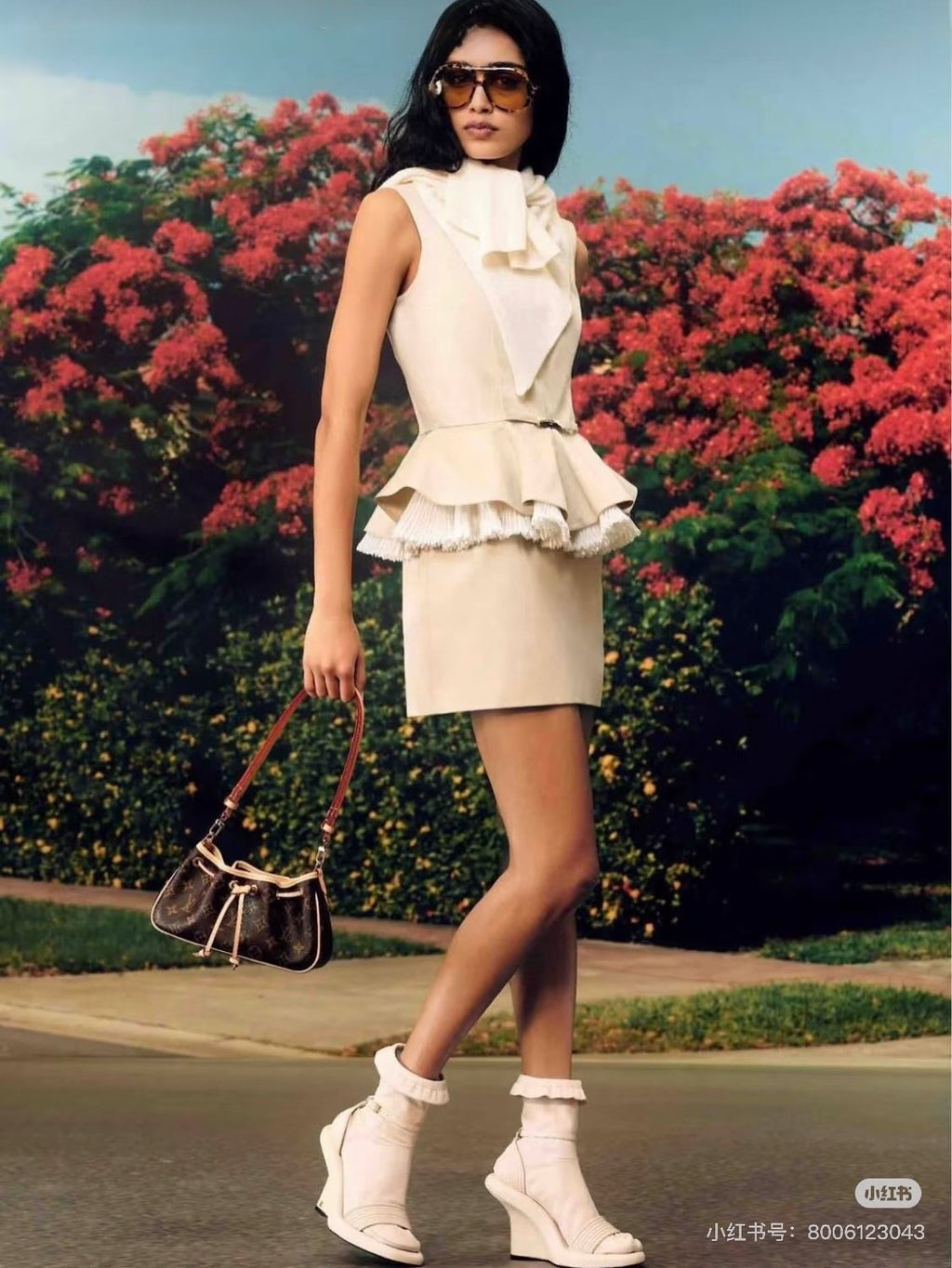 Louis Vuitton Nano Frivole Monogram Shoulder Bag — model