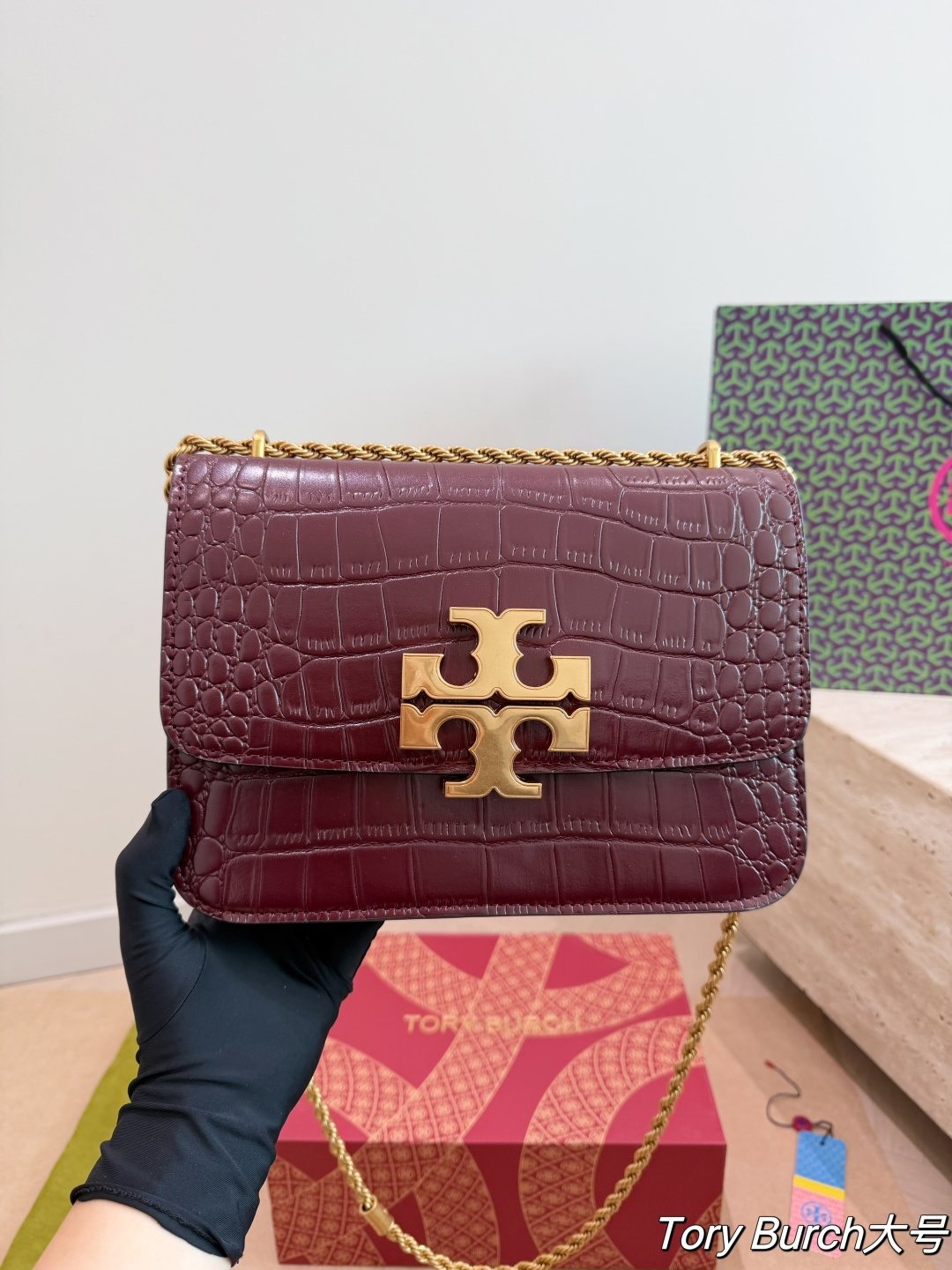 Tory Burch Eleanor Chain-Strap Flap Bag — front