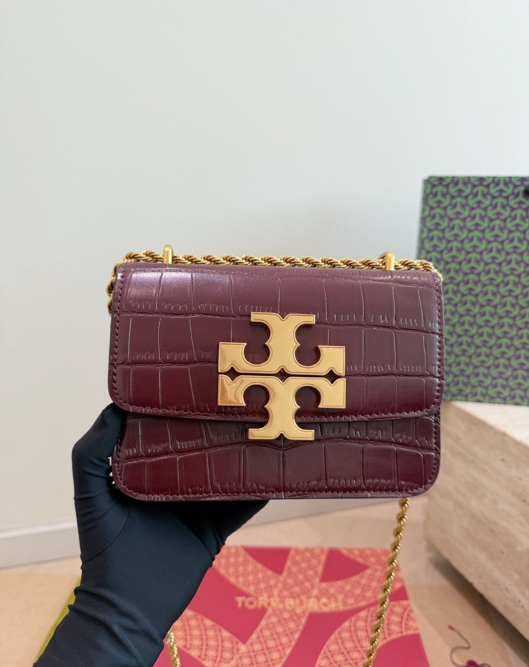Tory Burch Eleanor Chain-Strap Flap Bag — front
