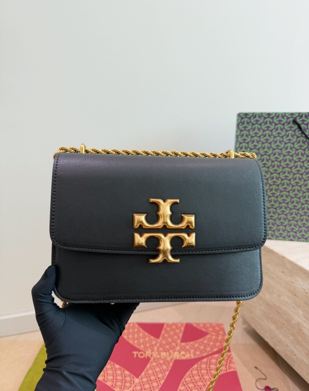 Tory Burch Eleanor Chain-Strap Flap Bag — front