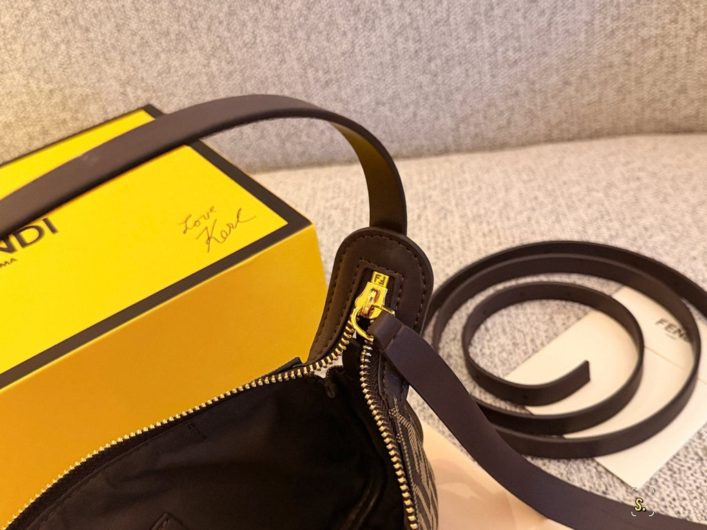 Fendi FF Monogram Zip-Top Shoulder Bag — detail