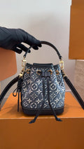 Louis Vuitton Nano Noe Blue-Gray Monogram Bucket Bag — hero