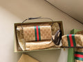 GG-Patterned Baguette Shoulder Bag with Striped Band — hero