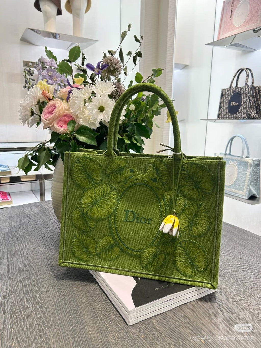 Dior Book Tote with Decorative Panels — side