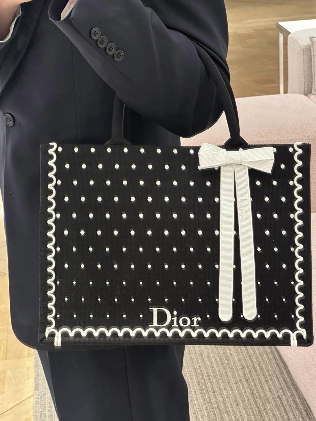Dior Book Tote with Decorative Panels — model