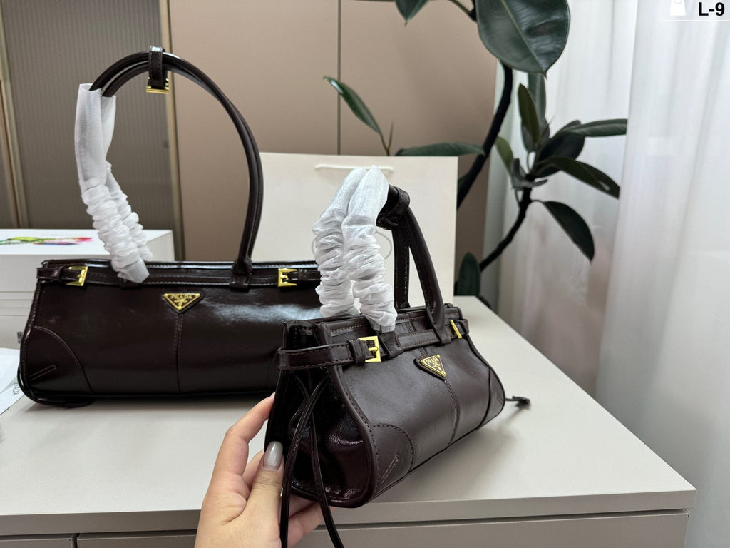 Prada Bonnie Dark Brown Baguette Bag — side