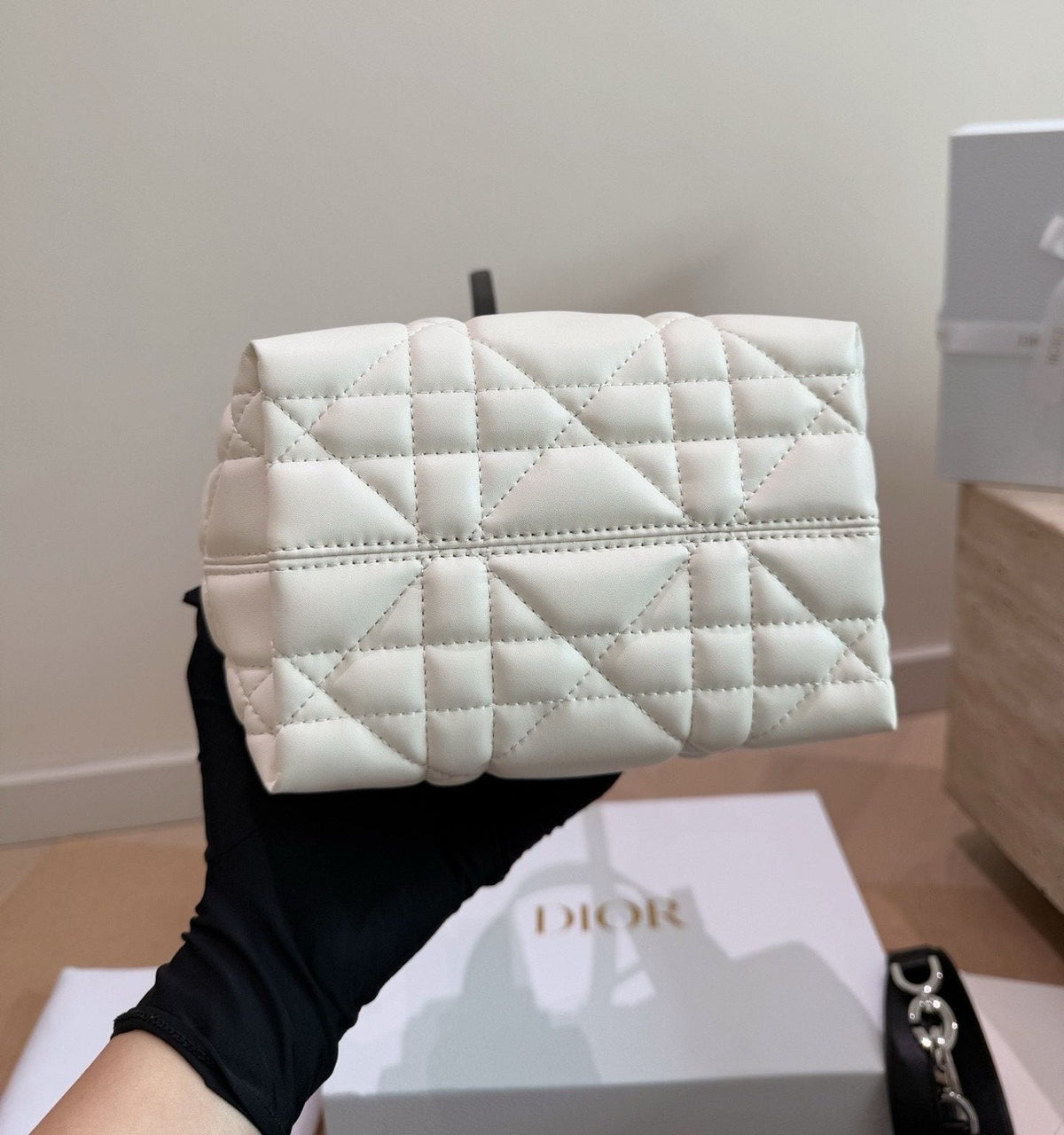 Dior Toujours Upright Quilted Tote Bag — detail