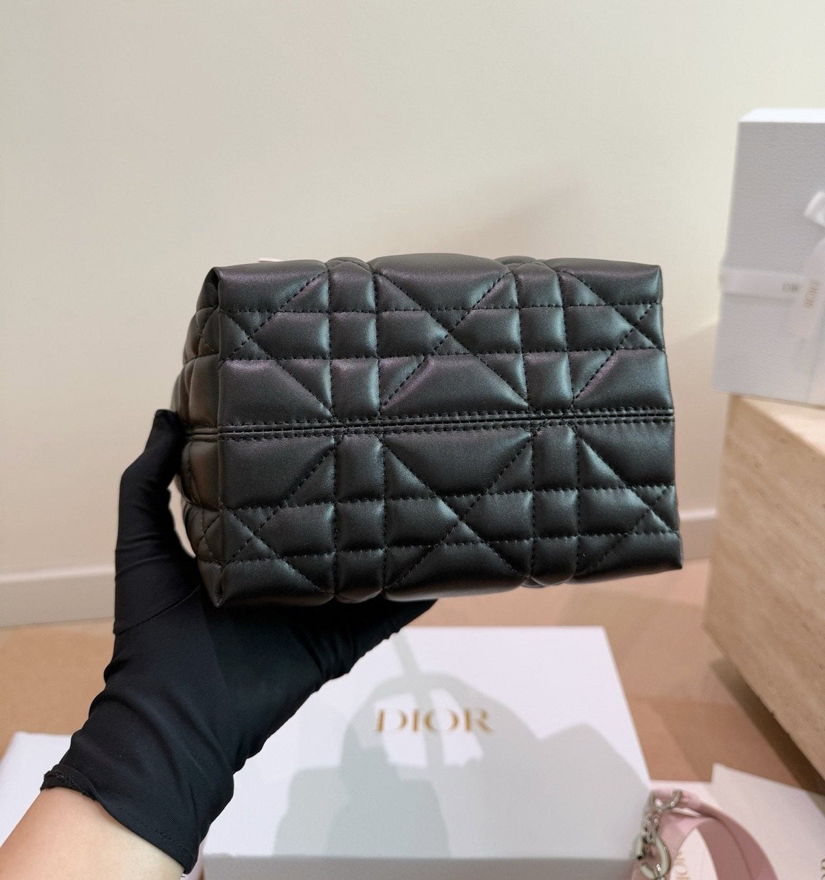 Dior Toujours Upright Quilted Tote Bag — detail