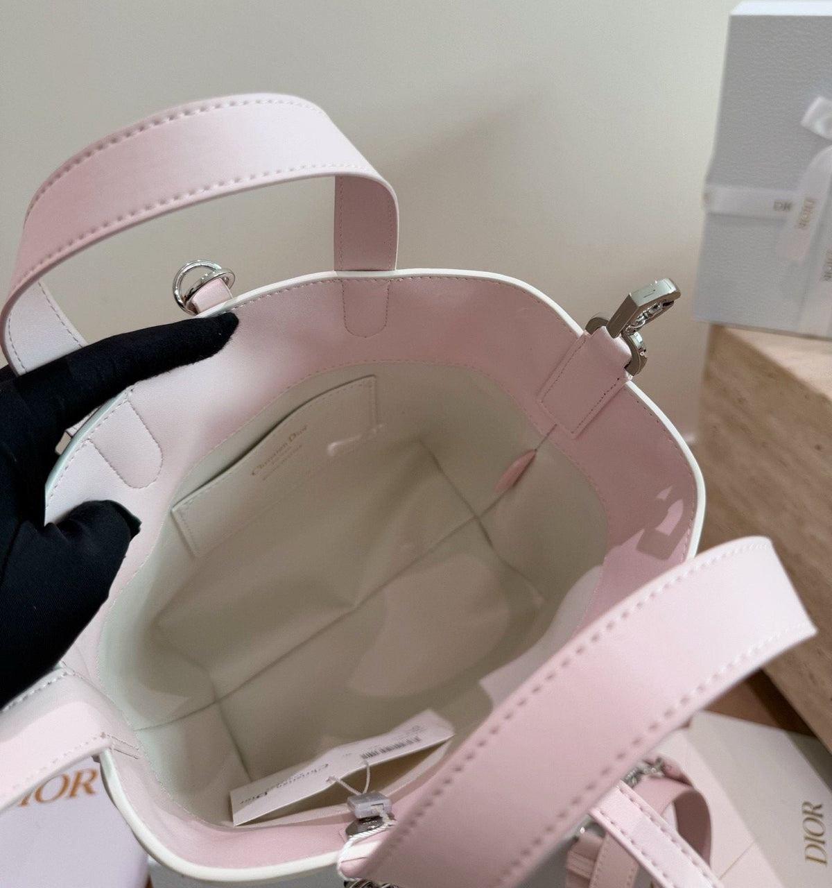 Dior Toujours Upright Quilted Tote Bag — detail