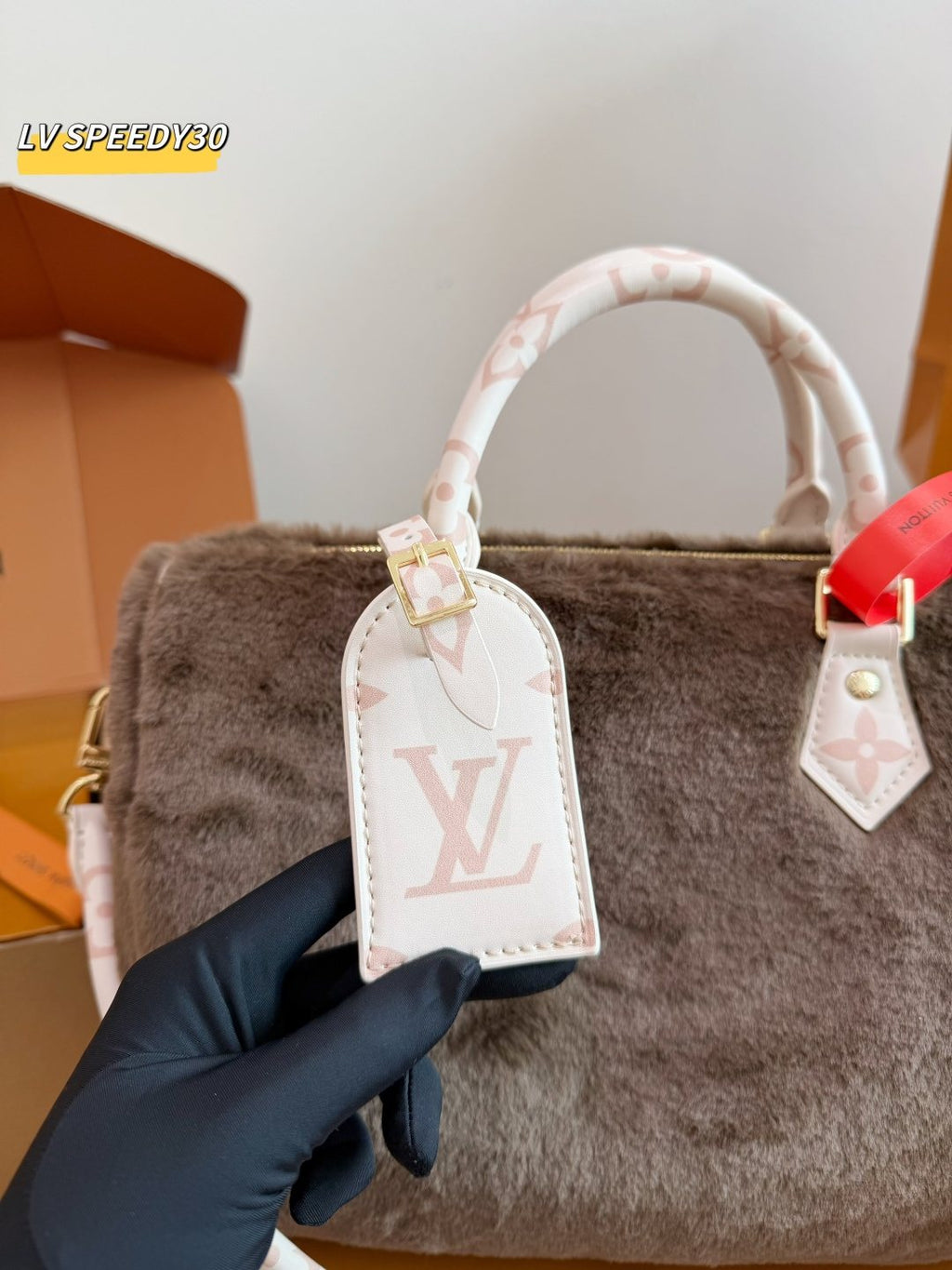 Louis Vuitton Speedy Fuzzy Top-Handle Bag — detail