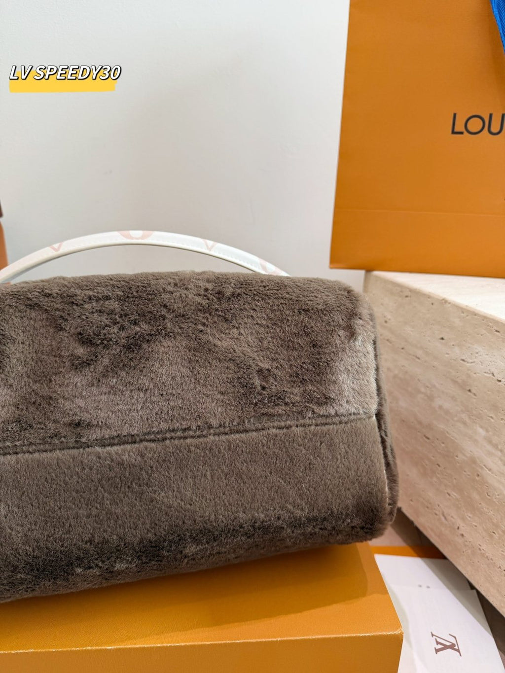 Louis Vuitton Speedy Fuzzy Top-Handle Bag — detail