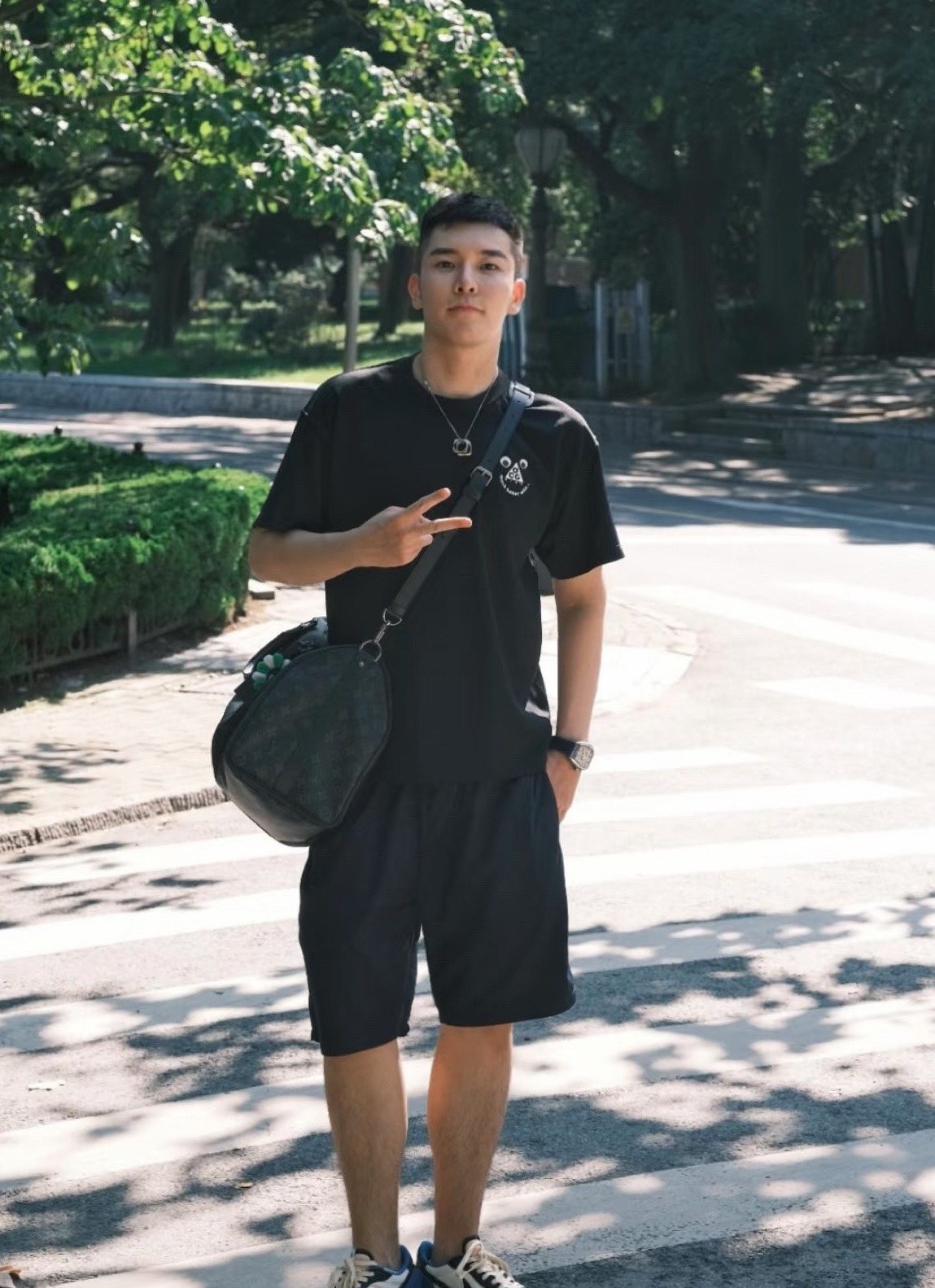 Louis Vuitton Keepall Black and Gray Monogram Duffel — model