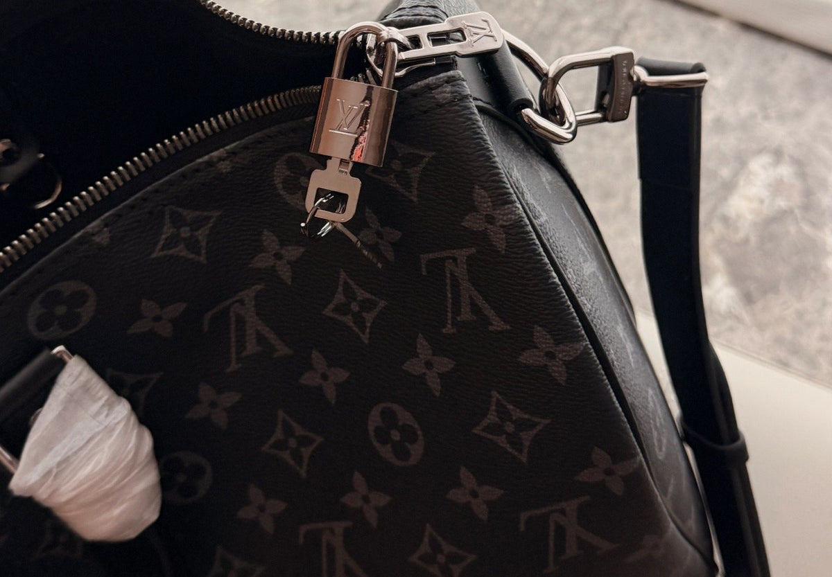 Louis Vuitton Keepall Black and Gray Monogram Duffel — detail