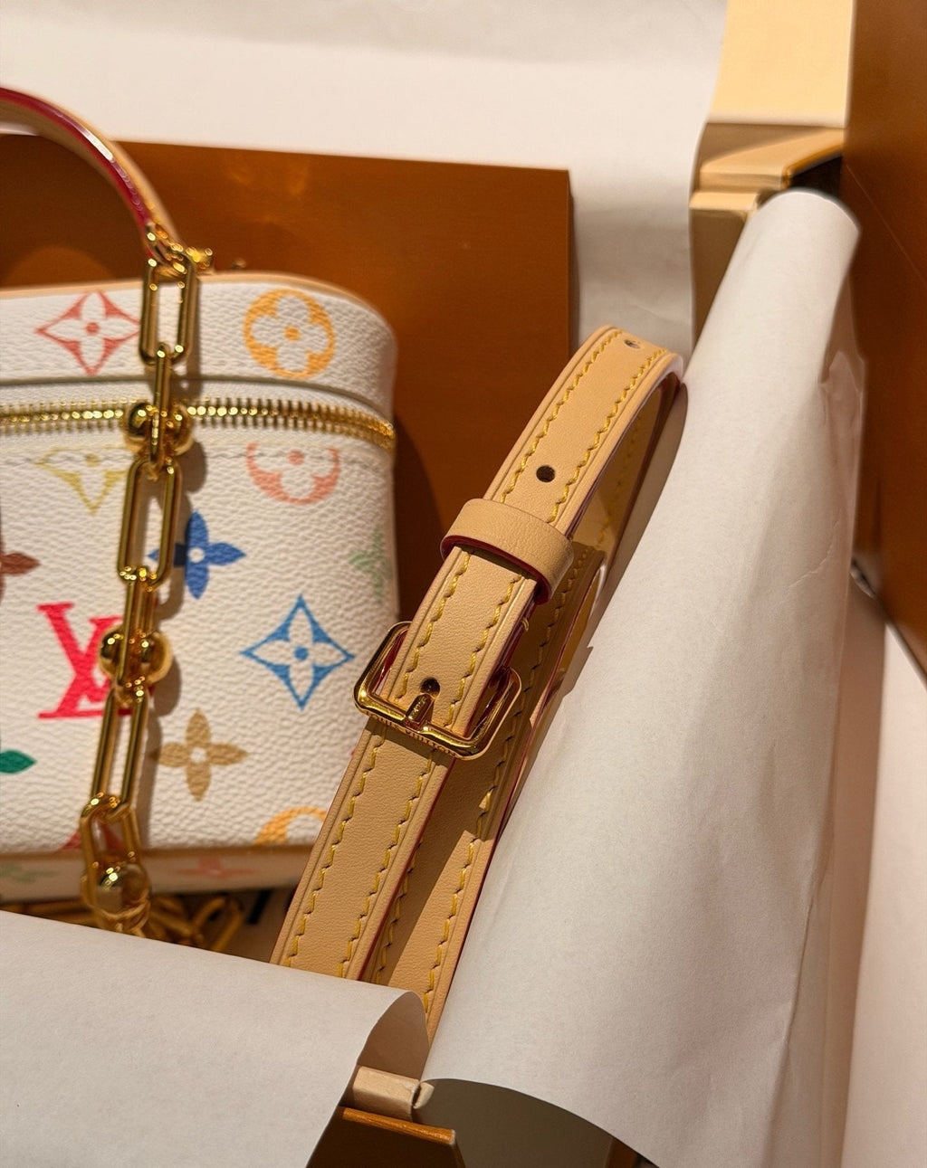 Louis Vuitton White Multicolored Monogram Vanity Bag — detail