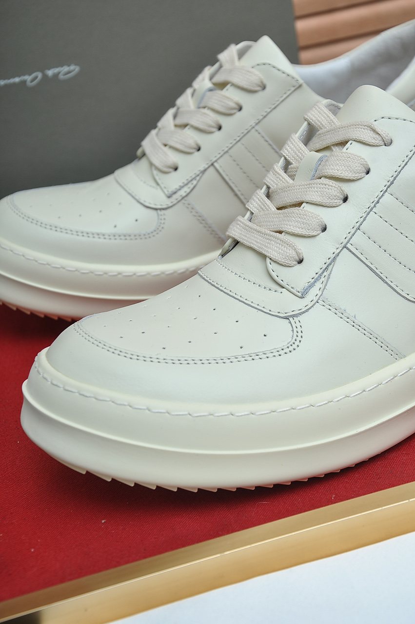 Rick Owens Paneled Platform Low-Top Sneakers — detail