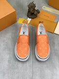 Louis Vuitton Orange Patterned Slip-On Shoes — hero