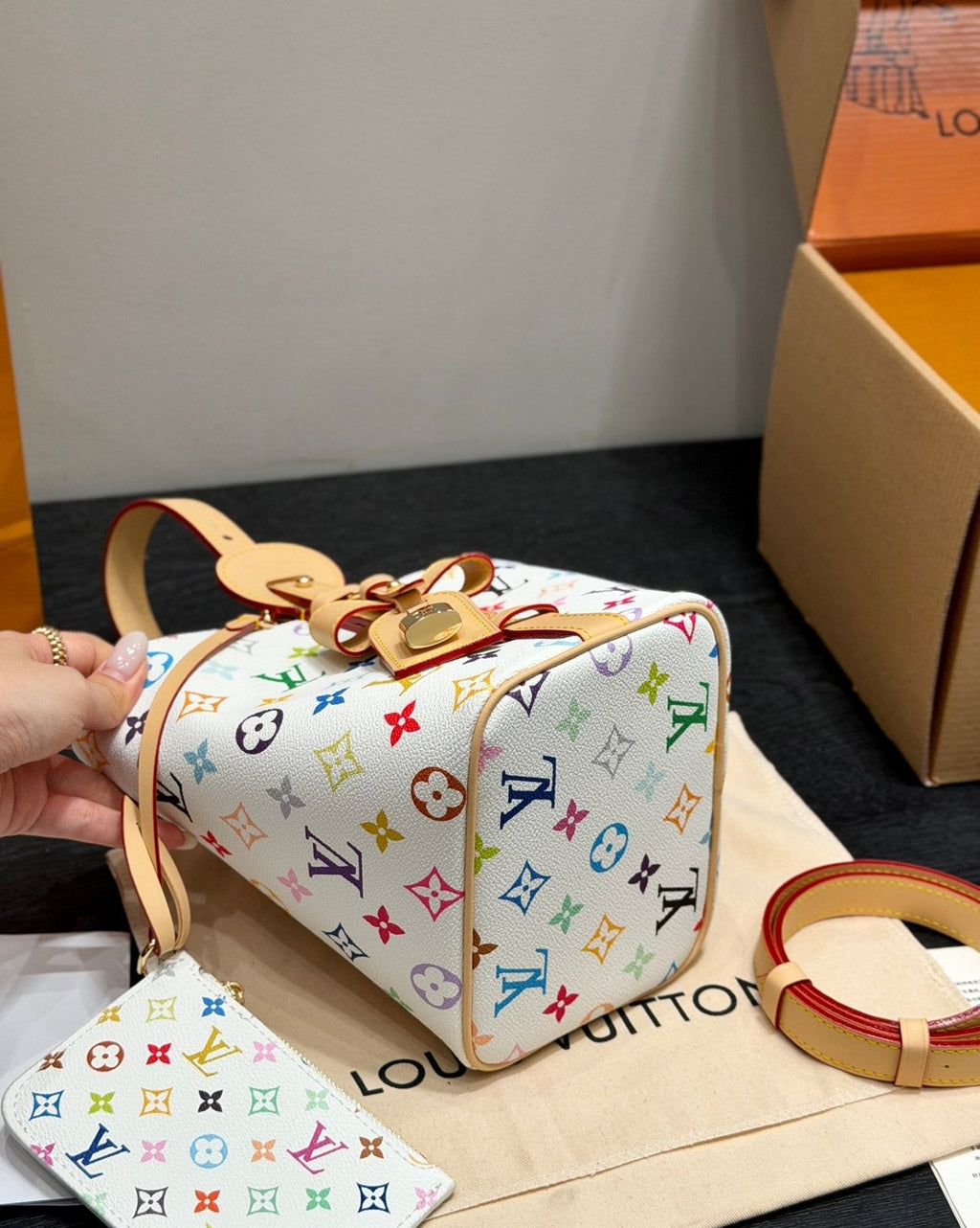 Louis Vuitton All In BB Multicolor Monogram Bucket Bag — detail