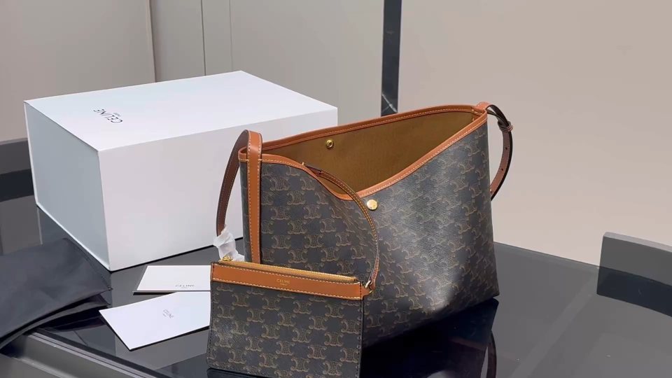 Celine Soft Shopper Monogram Bag with Pouch — hero