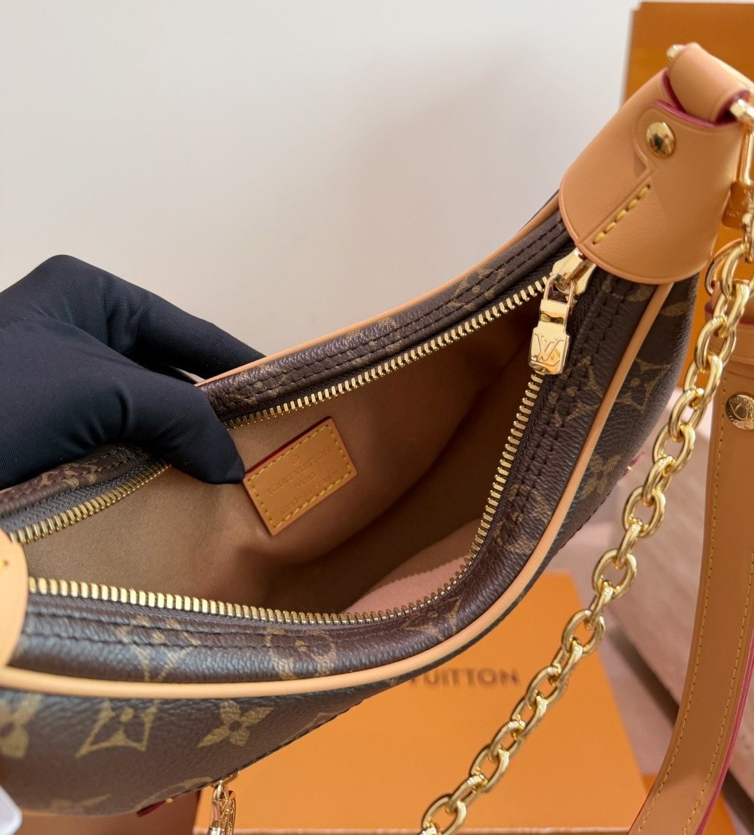 Louis Vuitton Loop Monogram Crescent Shoulder Bag — detail