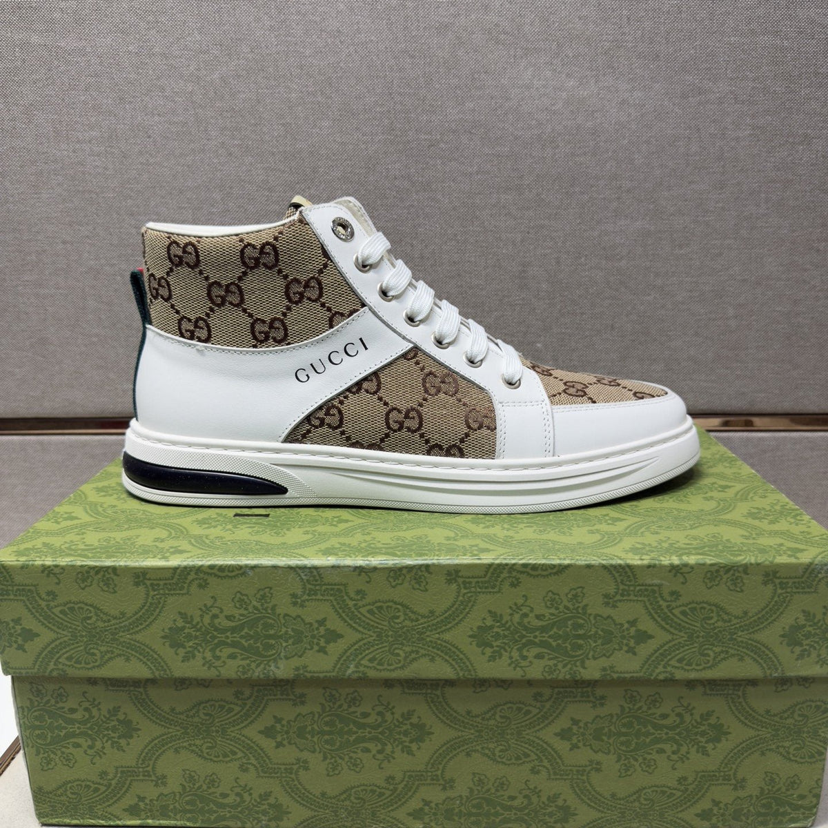 Gucci Men's Patterned High-Top Sneakers — side
