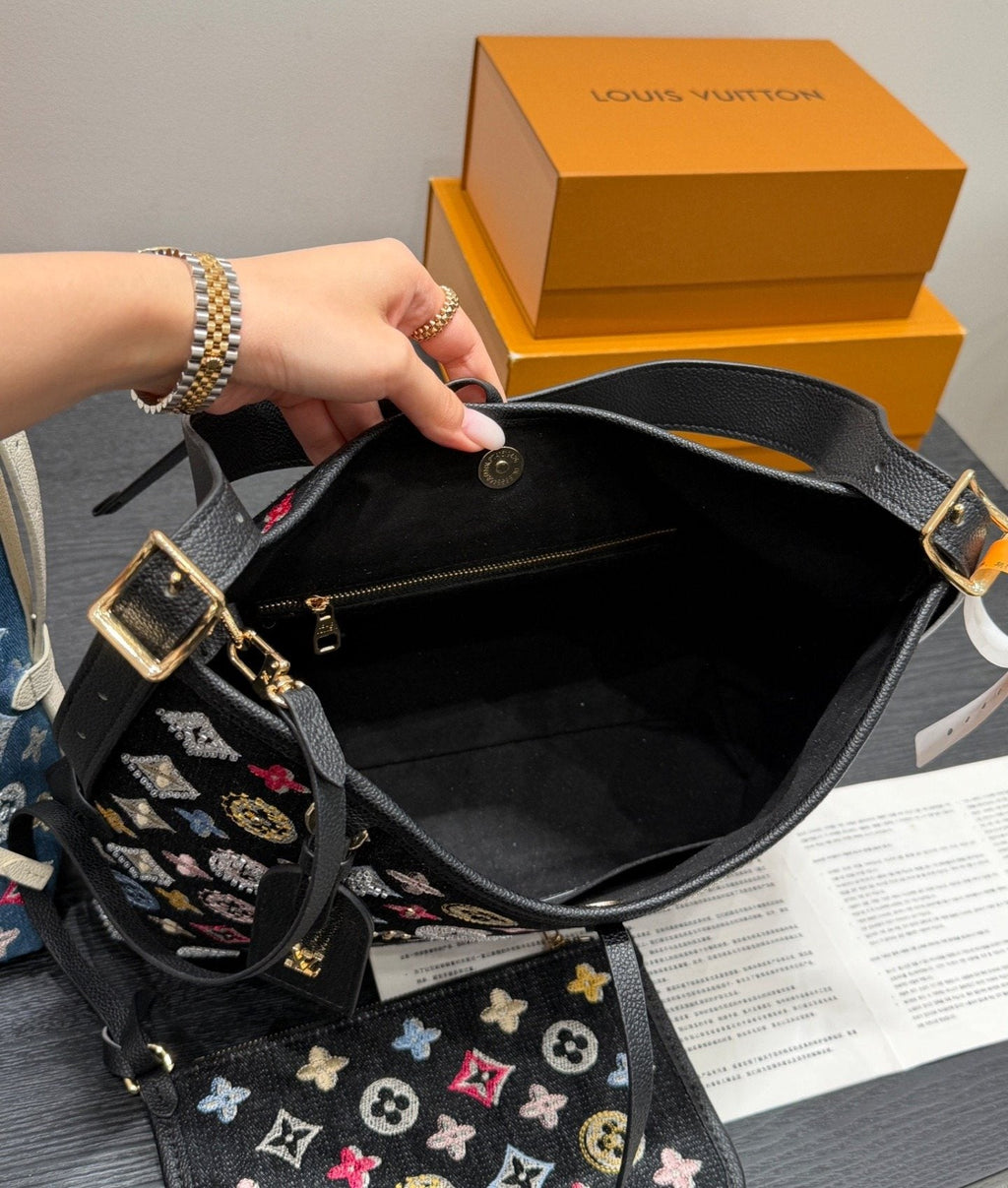 Louis Vuitton Carryall Embellished Shoulder Bag — detail