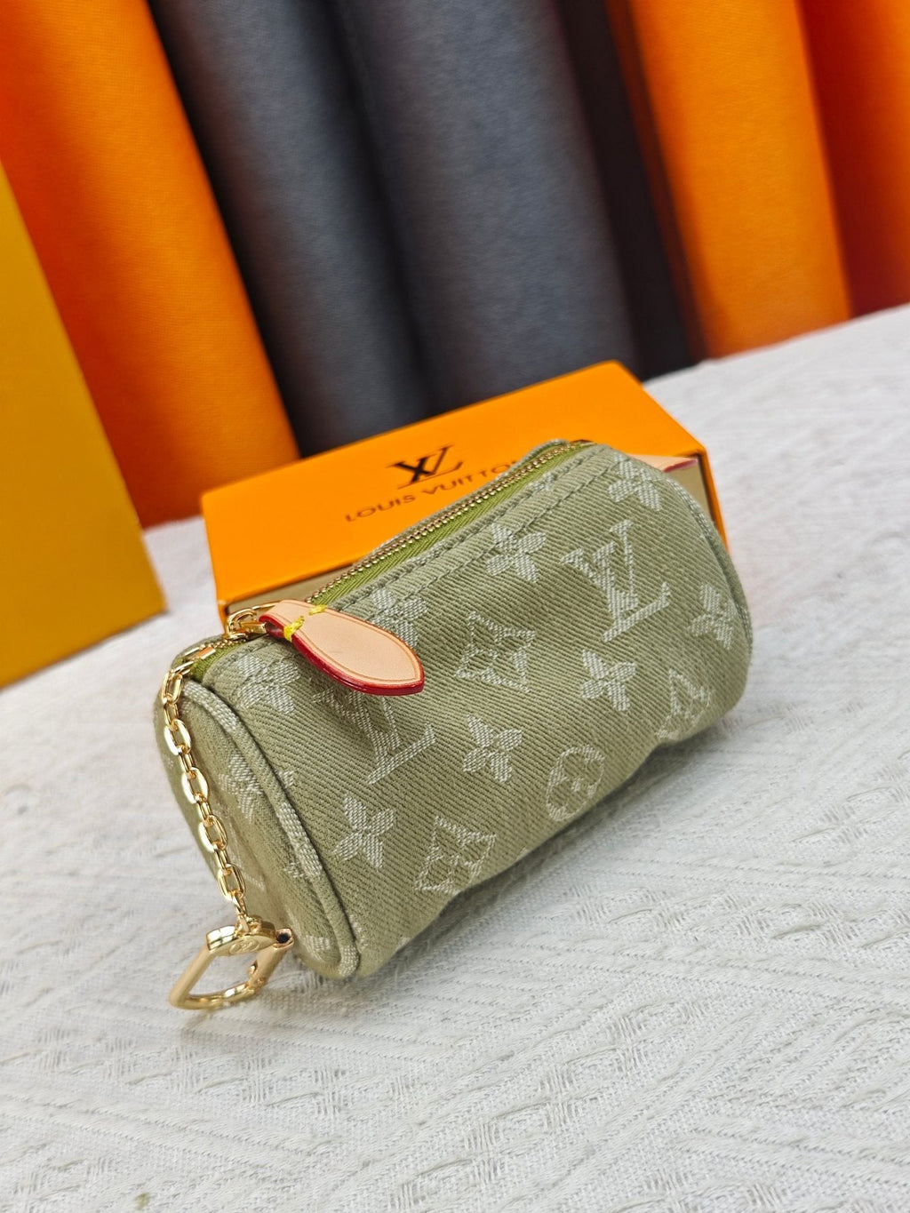 Louis Vuitton Speedy Trousse Monogram Denim Coin Pouch — front