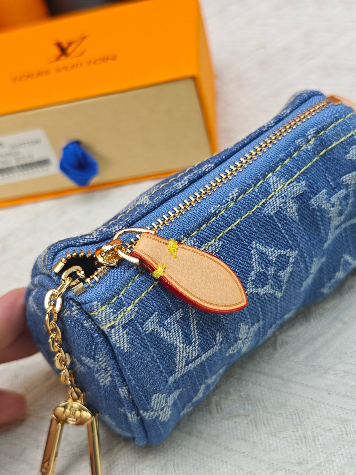 Louis Vuitton Speedy Trousse Monogram Denim Coin Pouch — detail