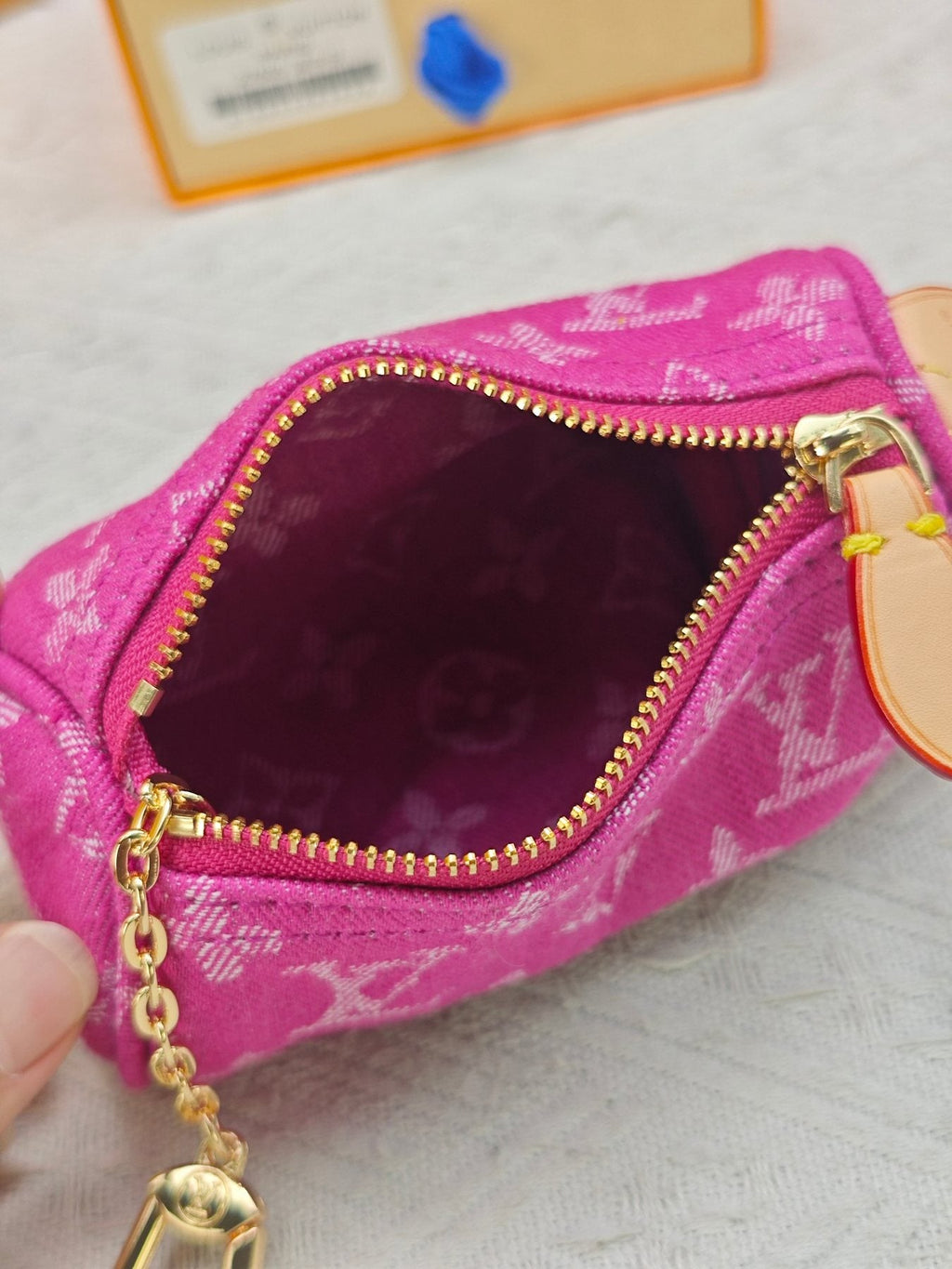 Louis Vuitton Speedy Trousse Monogram Denim Coin Pouch — front