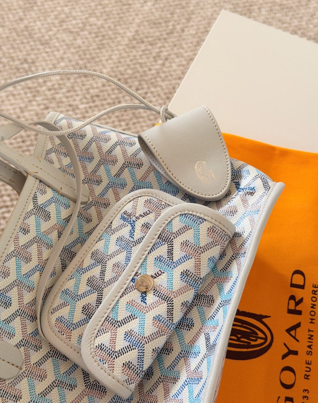Goyard Geometric Pattern Open-Top Tote Bag — detail