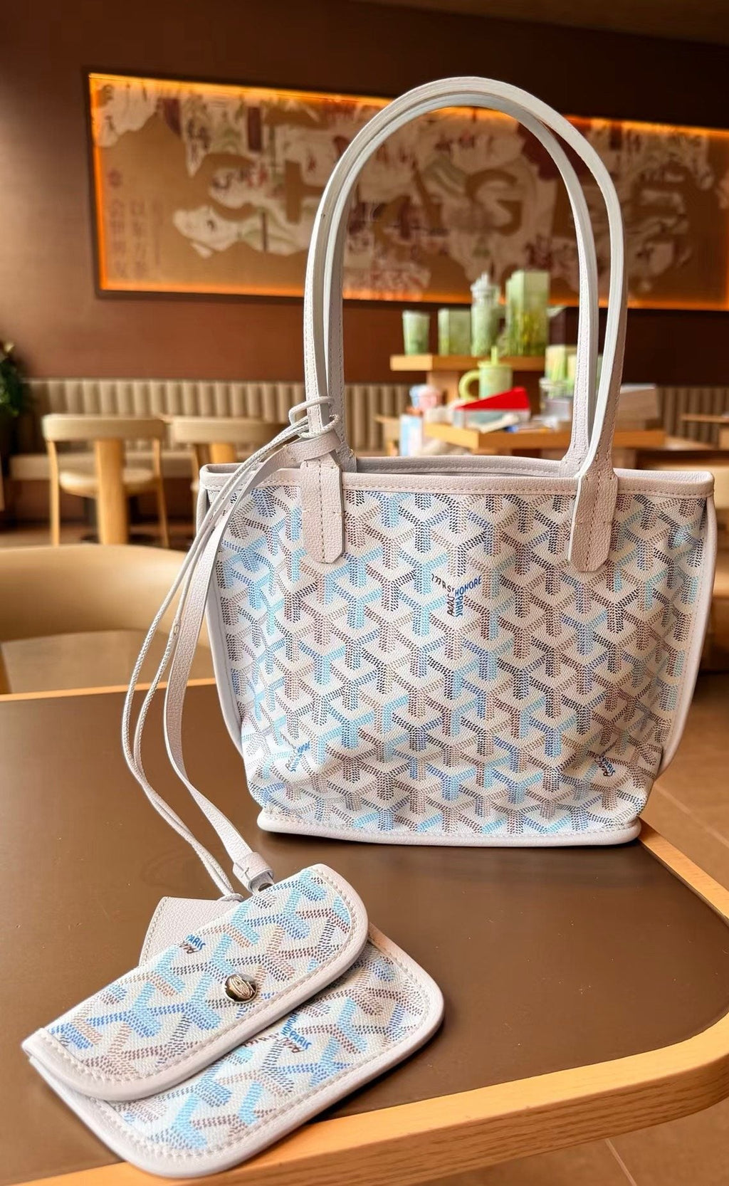 Goyard Geometric Pattern Open-Top Tote Bag — hero