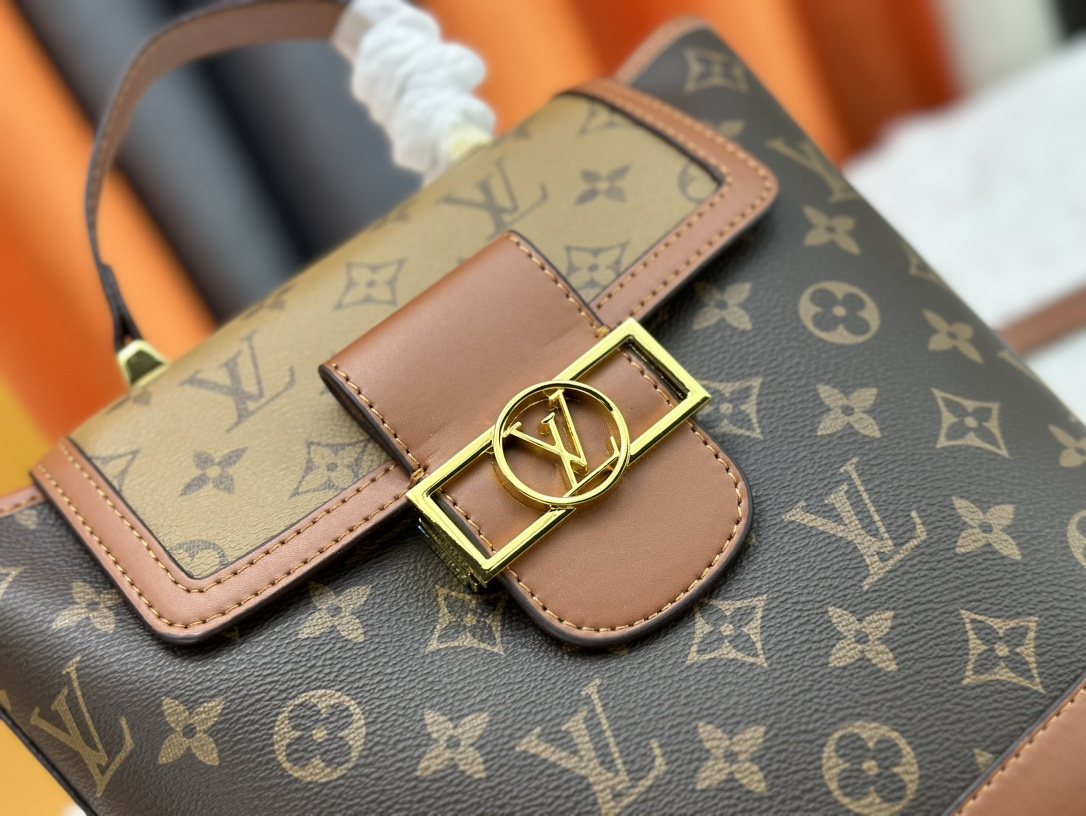Louis Vuitton Contrast-Flap Monogram Backpack — detail