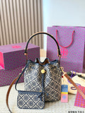 Tory Burch T Monogram Scalloped Bucket Bag — front