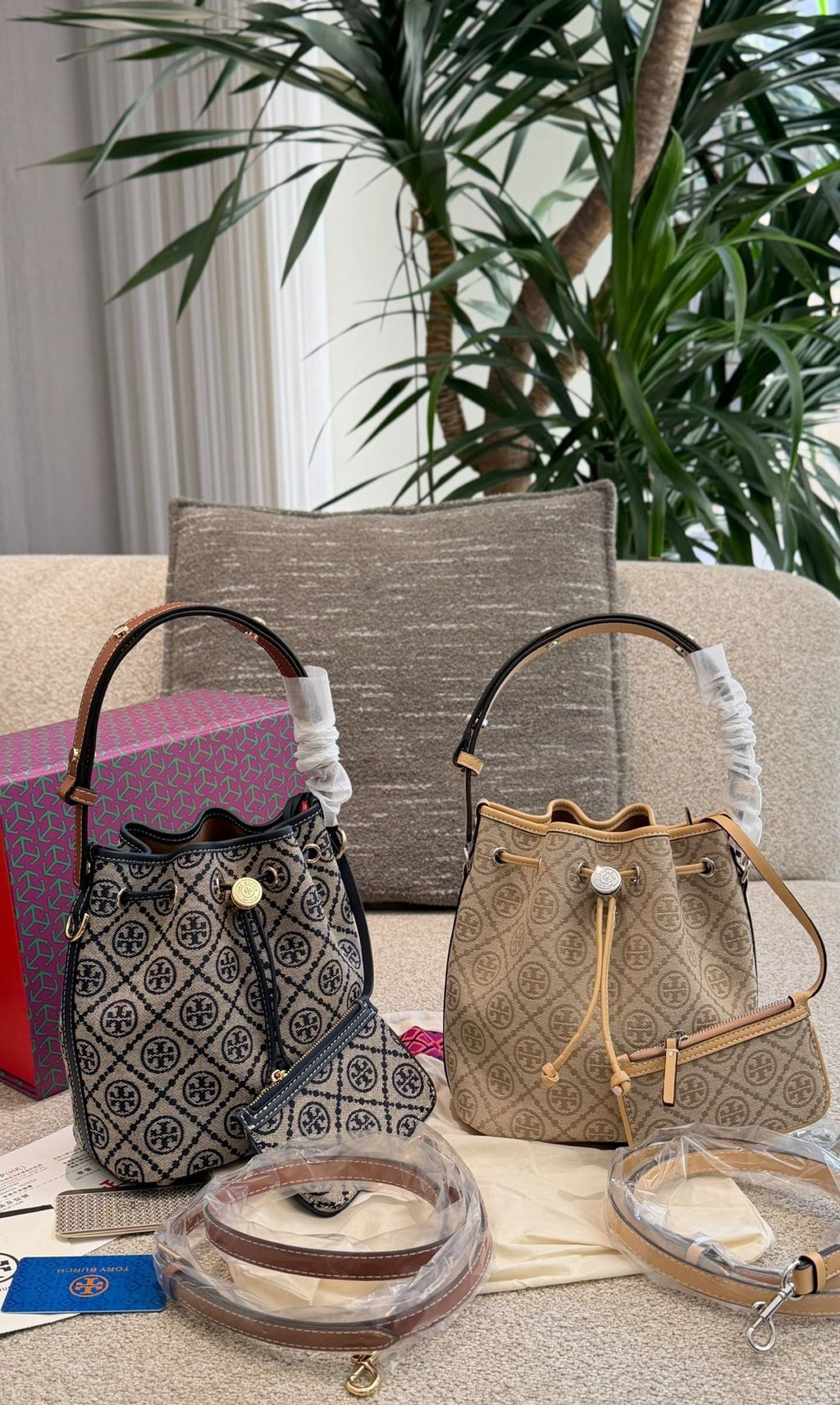 Tory Burch T Monogram Scalloped Bucket Bag — comparison