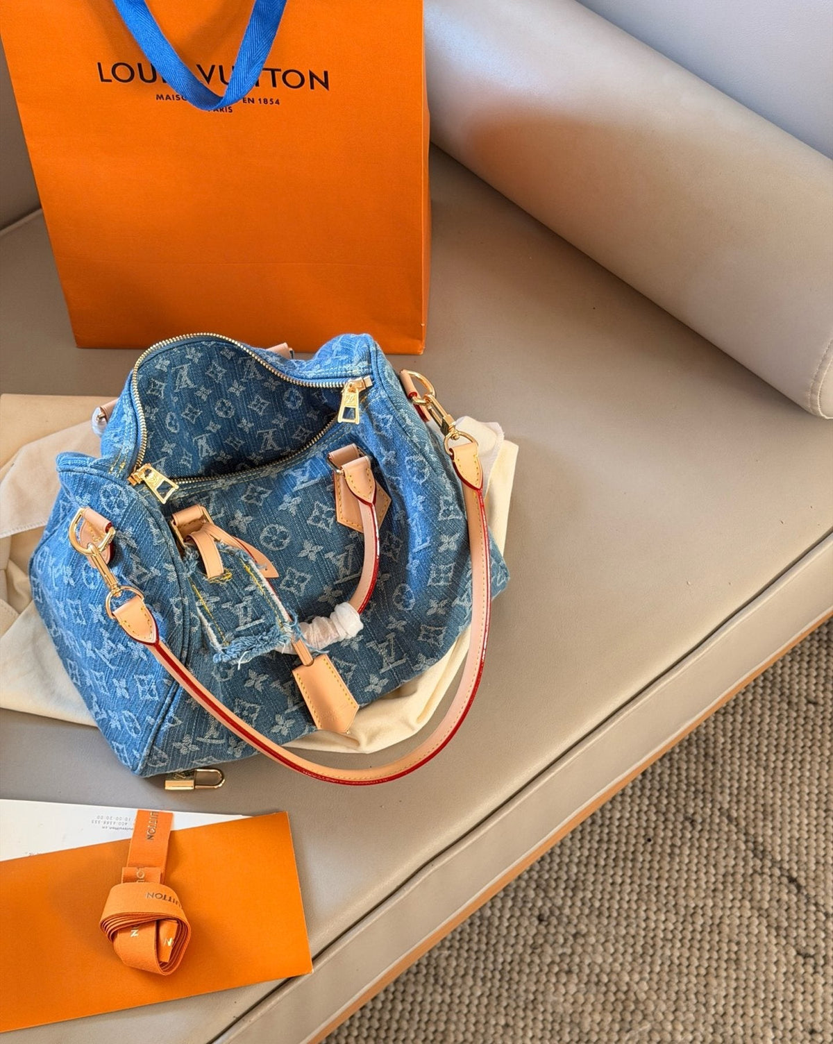Louis Vuitton Speedy Monogram Denim Bag — detail