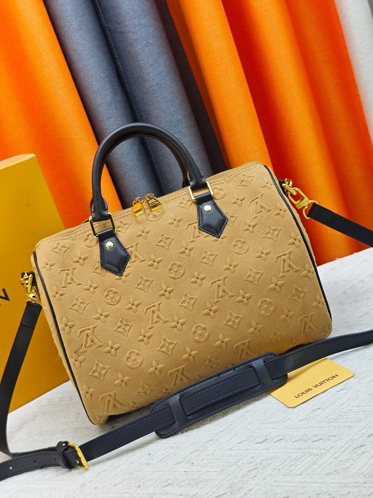 Louis Vuitton Speedy Soft Embossed Monogram Satchel — back