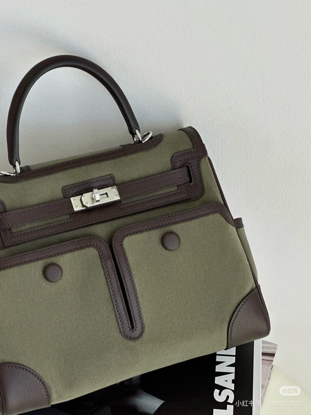 Hermès Cargo Birkin Canvas and Leather Handbag — detail