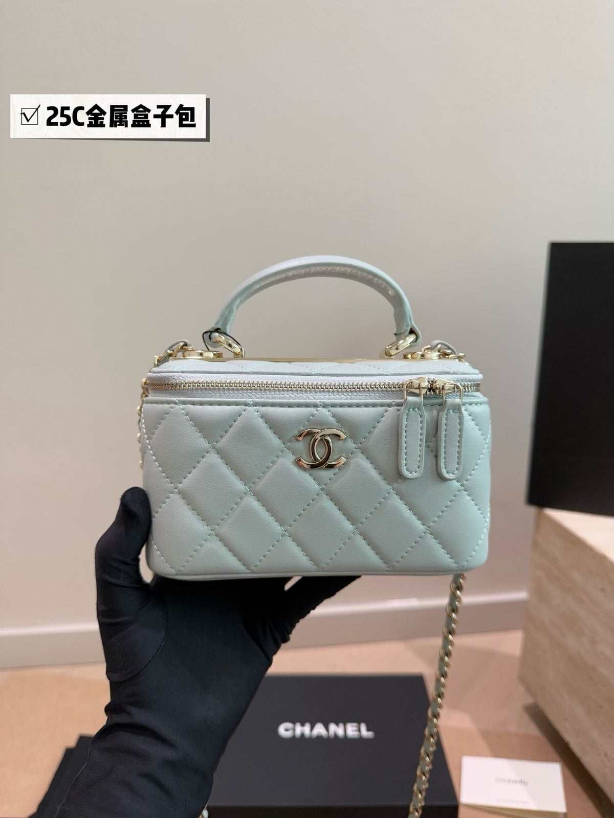 Chanel Quilted Top Handle Vanity Bag — model