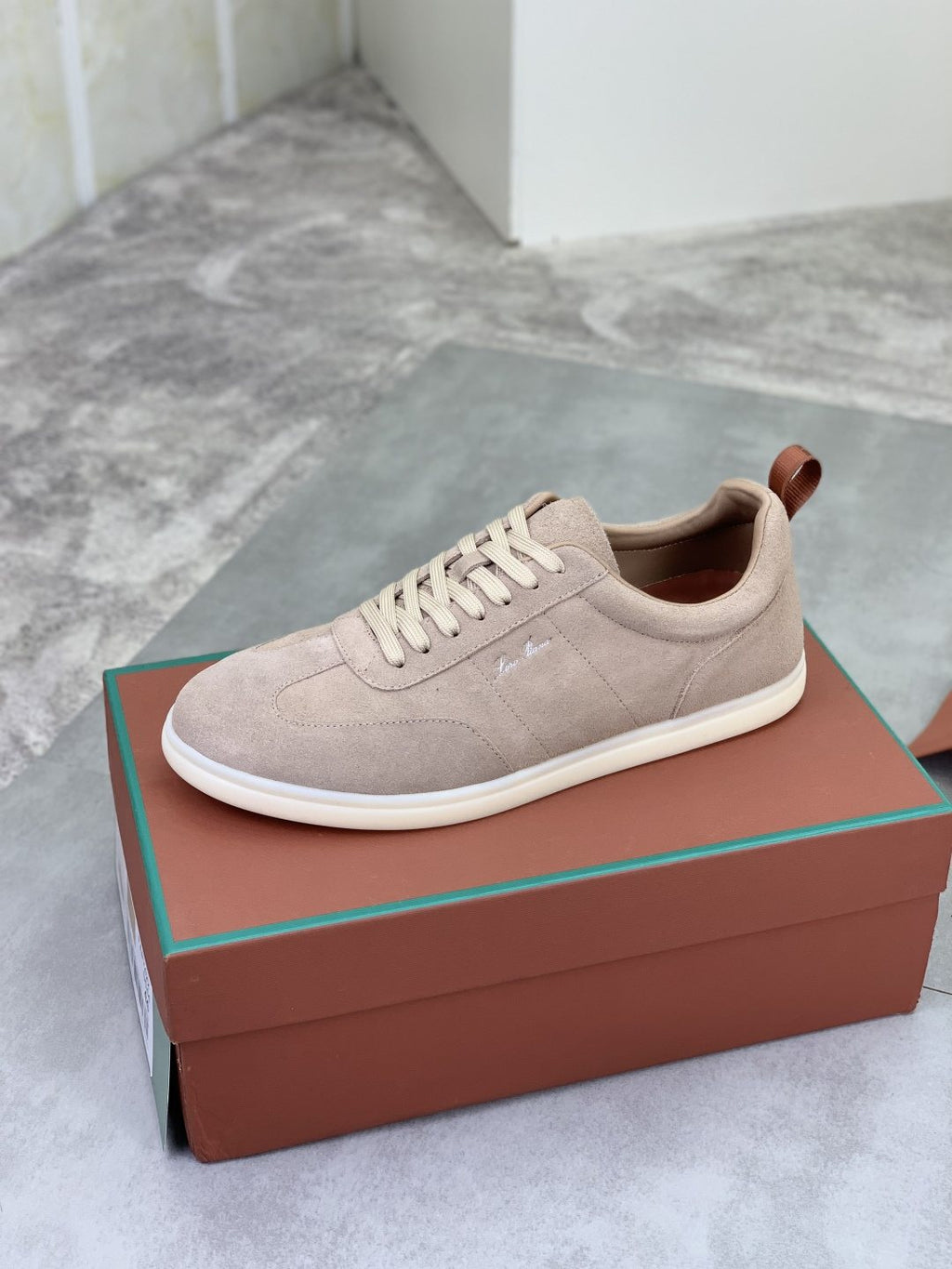 Loro Piana Paneled Low-Top Lace-Up Shoes — side