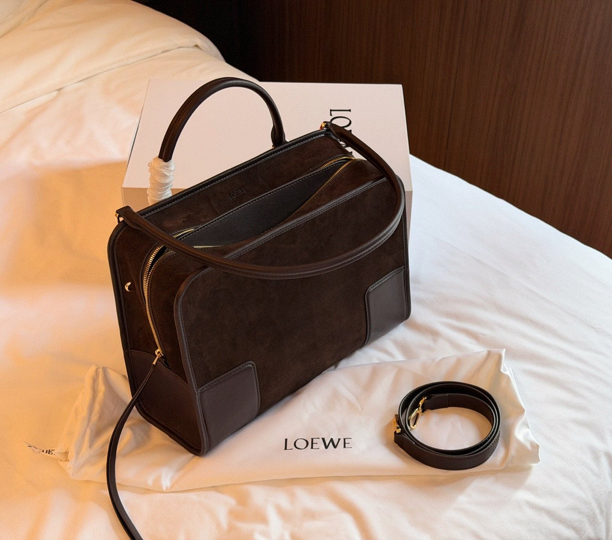 Loewe Amazona180 Top-Handle Shoulder Bag — side
